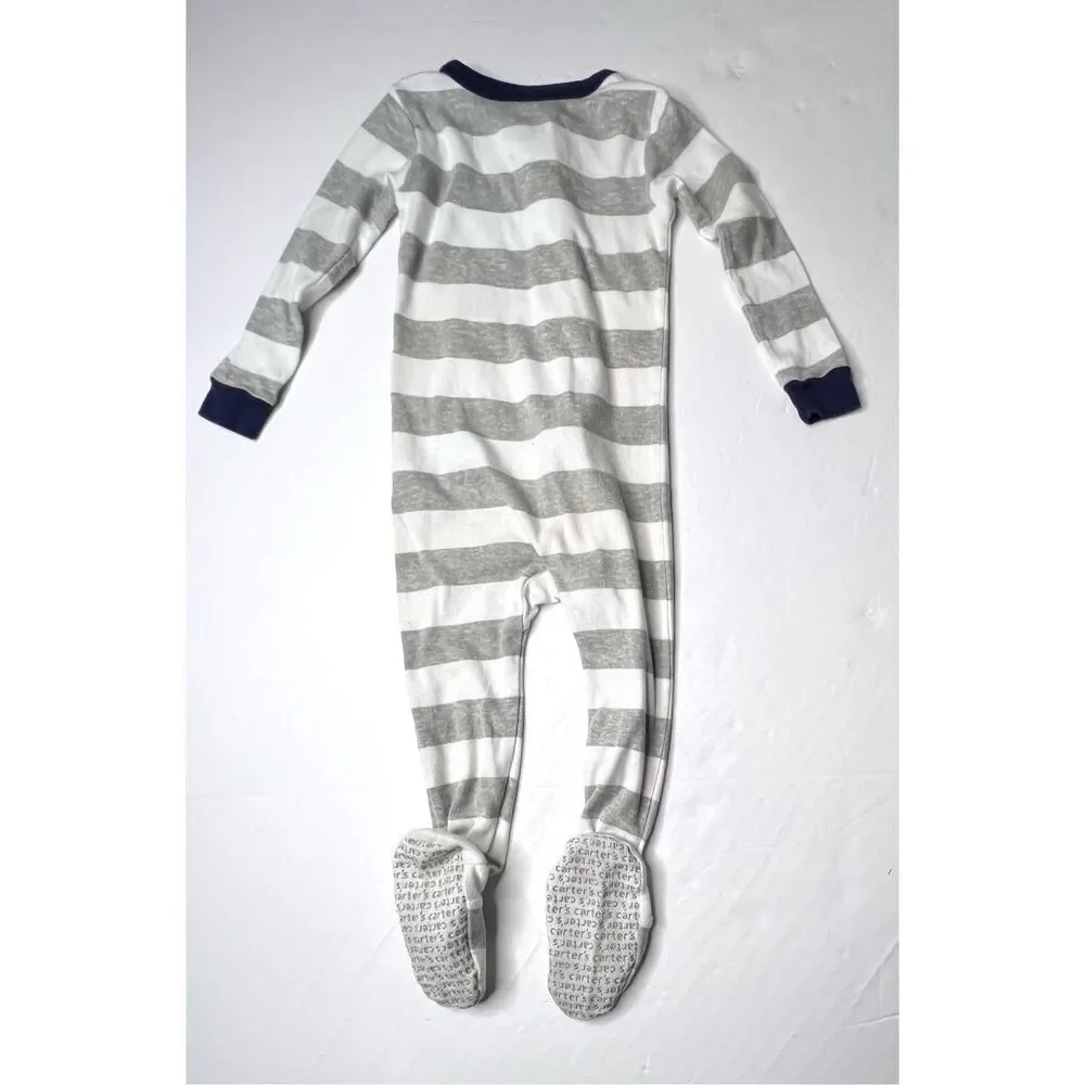 Carter's (2) Footies Sleepers Police‎ Fire EMS Flamingo Striped Zippy 24 months